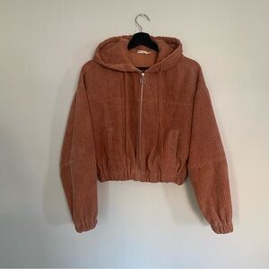 Altar’d State Women's Orange Hooded Cropped Jacket